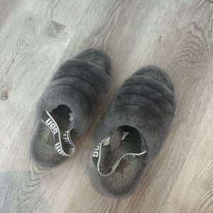 UGG Fluff Yeah Gray Slippers